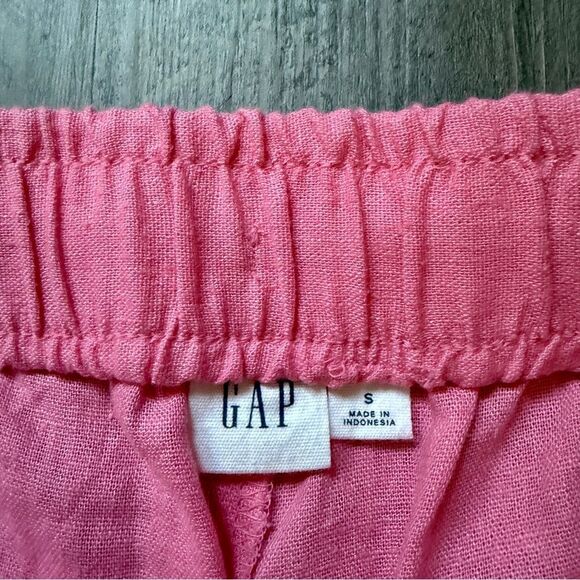 GAP High Rise Linen Shorts Bright Pink Comfy Weekend Small - Picture 2 of 8